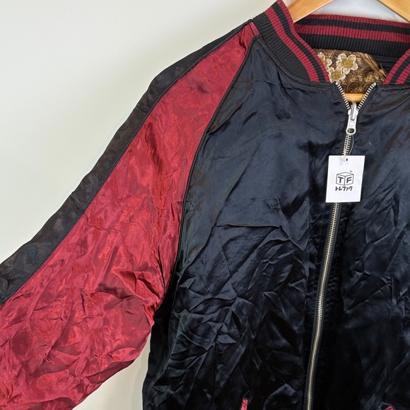 Black and Gold reversible Dragon Embroidered Jacket size L - Picture 11 of 14